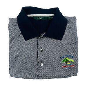 Bobby Jones Golf Polo Shirt U.S. Open Torrey Pines 121st Cotton Navy Blue Size M